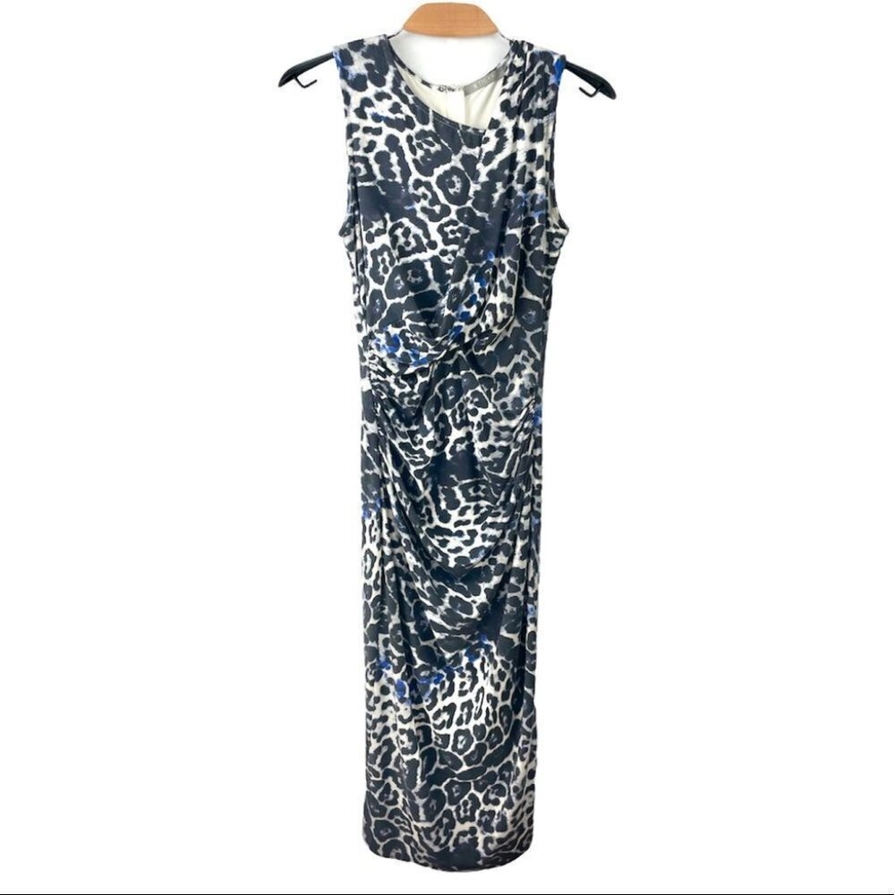 ** Tiger of Sweden Stan Pri Leopard Ruched Dress M
